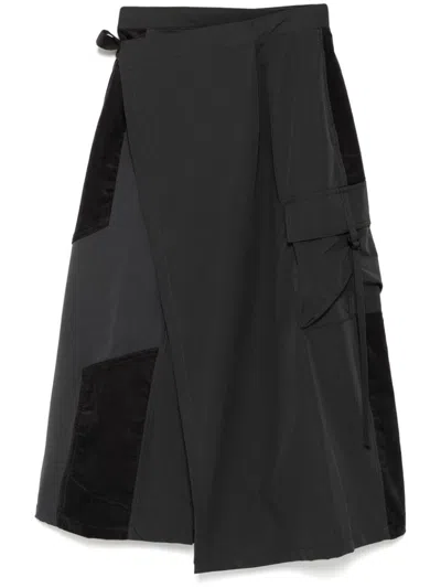 Musium Div. Asymmetric A-line Skirt In Grey