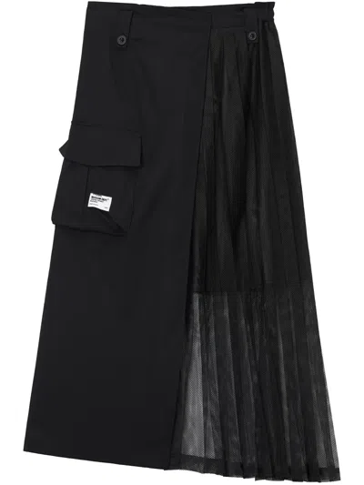 Musium Div. Asymmetric Midi Skirt In Black