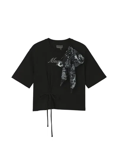 Musium Div. Bow-detail T-shirt In Black