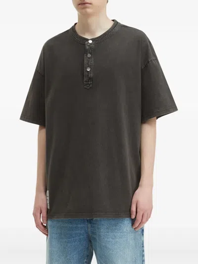 Musium Div. Button-detail Oversized T-shirt In Grey