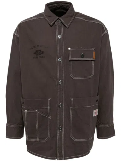 Musium Div. Button-down Long-sleeves Shirt In Grey