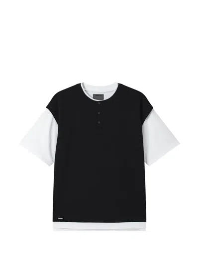 Musium Div. Button Layered T-shirt In Black