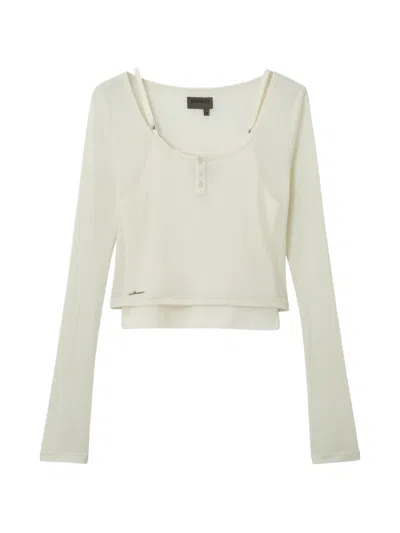 Musium Div. Button Ribbed Top In Neutral