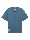 Musium Div. Buttoned-collar Denim T-shirt In Blue