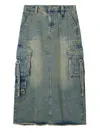 Musium Div. Cargo Frayed Midi Skirt In Multi