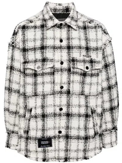 Musium Div. Checked Shirt Jacket In White