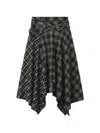 Musium Div. Check-pattern Asymmetric Skirt In Black
