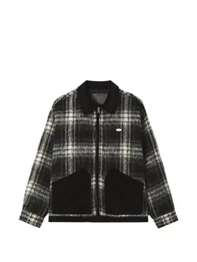 Musium Div. Check-pattern Corduroy-trim Jacket In Multi