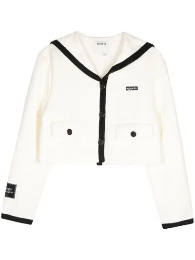 Musium Div. Contrasting-trim Button-up Jacket In 白色