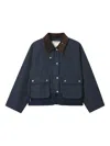 Musium Div. Corduroy-collar Pocket Jacket In Blue