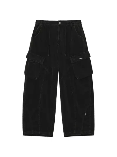 Musium Div. Corduroy Panelled Cargo Pants In Black