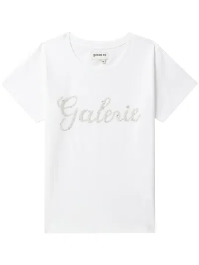 Musium Div. Crystal-embellished Cotton-blend T-shirt In White