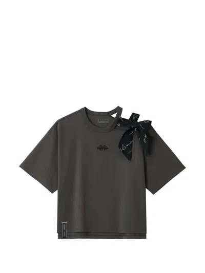 Musium Div. Cut-out Bow-detail T-shirt In Gray
