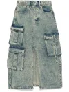 Musium Div. Denim Cargo A-line Skirt In Blue