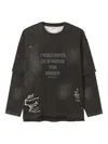 Musium Div. Distressed Layered Sweatshirt In Black