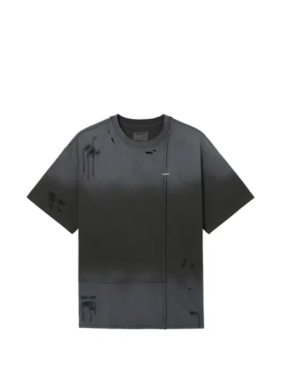 Musium Div. Distressed Patchwork T-shirt In Gray
