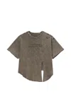 Musium Div. Distressed Split-back T-shirt In Brown
