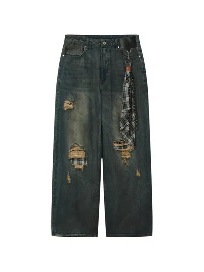 Musium Div. Distressed Wide-leg Jeans In Blue