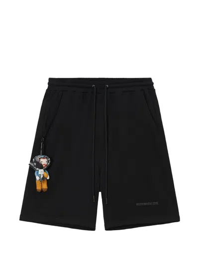 Musium Div. Drawstring Appliqué Shorts In Black