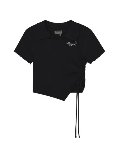 Musium Div. Drawstring Collar Top In Black