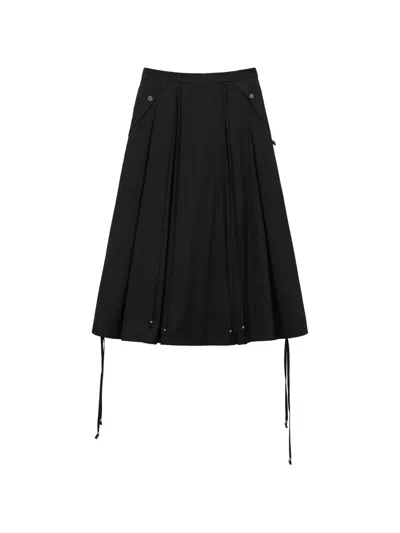 Musium Div. Drawstring-detail Midi Skirt In Black