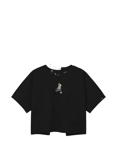 Musium Div. Embellished Open-back T-shirt In Black