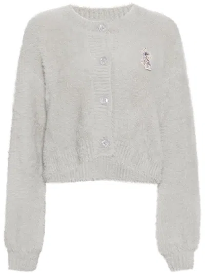 Musium Div. Embroidered Cardigan In Grey