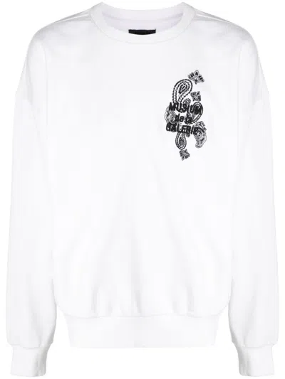Musium Div. Embroidered Cotton Sweatshirt In White