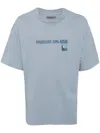 Musium Div. Embroidered Cotton T-shirt In 蓝色
