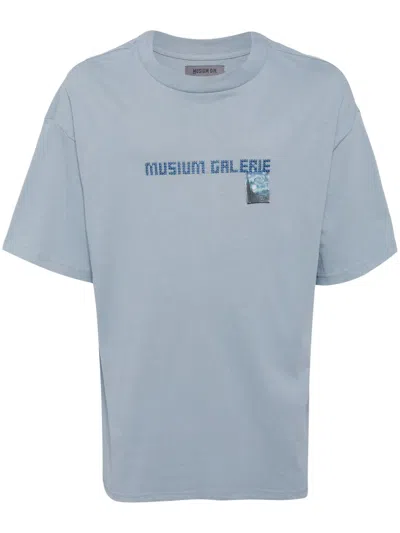 Musium Div. Embroidered Cotton T-shirt In 蓝色