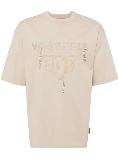 Musium Div. Embroidered Detailed T-shirt In 褐色