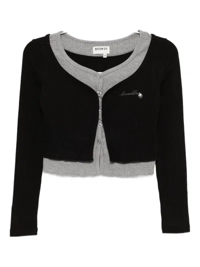 Musium Div. Embroidered-logo Layered Top In Black
