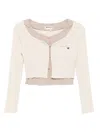 Musium Div. Embroidered-logo Layered Top In Neutral