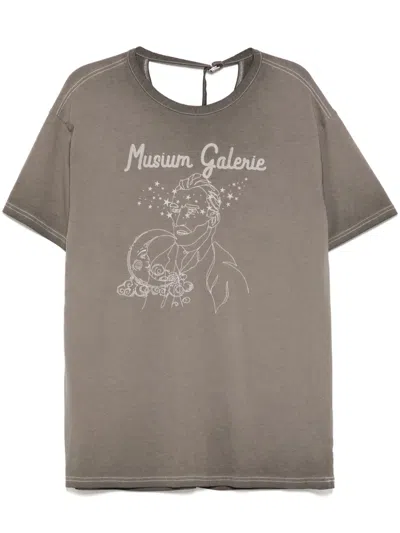 Musium Div. Embroidered T-shirt In Grau