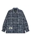 Musium Div. Frayed Check Shirt In Blue