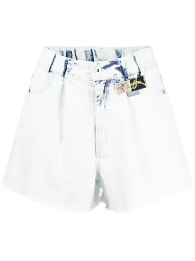 Musium Div. Frayed-edge Denim Shorts In Weiss