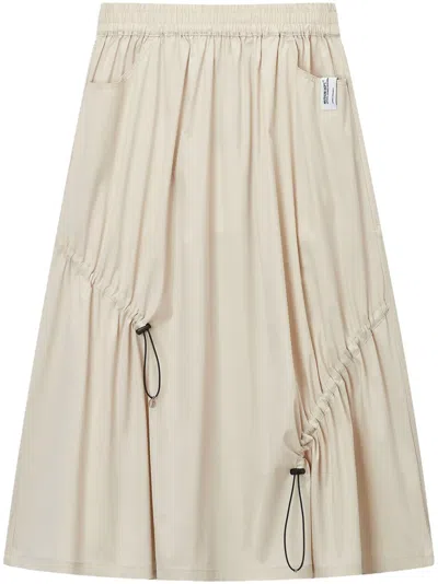 Musium Div. Gathered-detail Midi Skirt In Neutrals