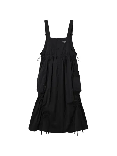 Musium Div. Gathered Pinafore Dress In Black