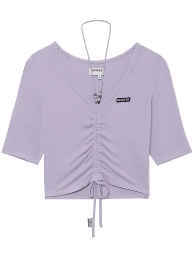 Musium Div. Gathered V-neck T-shirt In 紫色