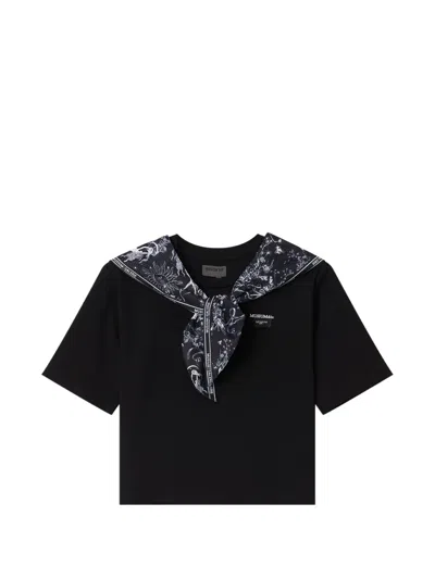 Musium Div. Graphic Collar T-shirt In Black