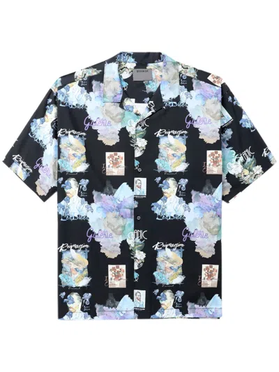 Musium Div. Graphic-print Cotton-blend Shirt In Black
