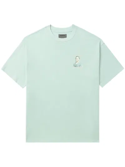 Musium Div. Graphic-print Cotton-blend T-shirt In Green
