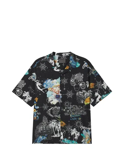 Musium Div. Graphic Print Shirt In Black