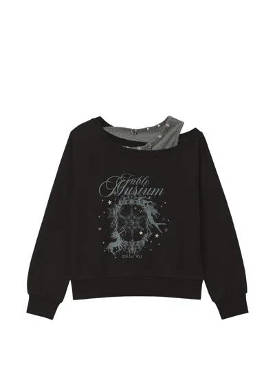 Musium Div. Graphic-print Layered Hoodie In Black