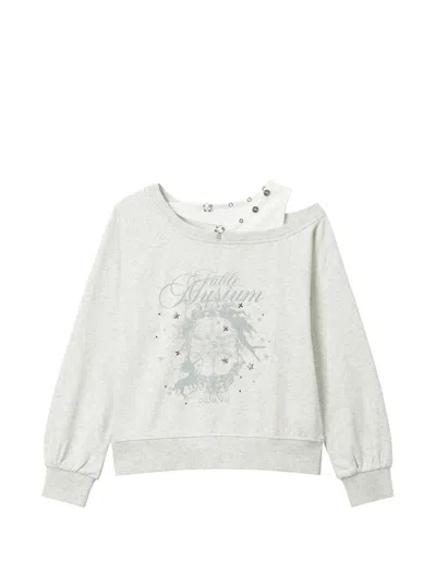Musium Div. Graphic-print Layered Sweater In Gray