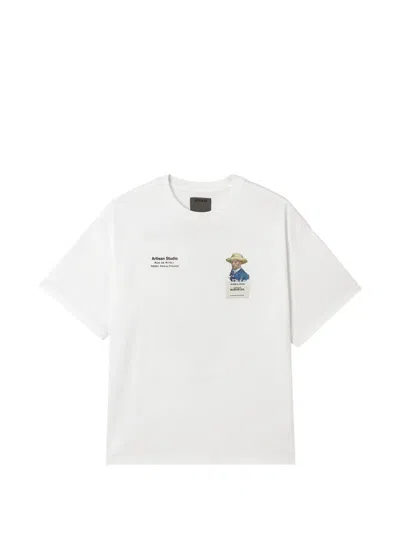 Musium Div. Graphic-print Logo-patch T-shirt In White
