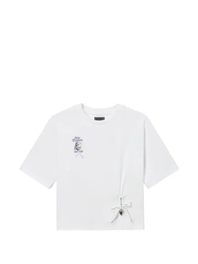 Musium Div. Graphic-print Ribbon-detail T-shirt In White