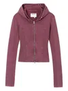 Musium Div. Hooded Ribbed Top In Pink