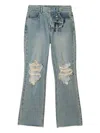 Musium Div. Lace-insert Frayed Jeans In Blue