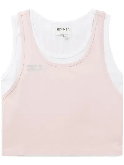 Musium Div. Layered Cotton Tank Top In Pink